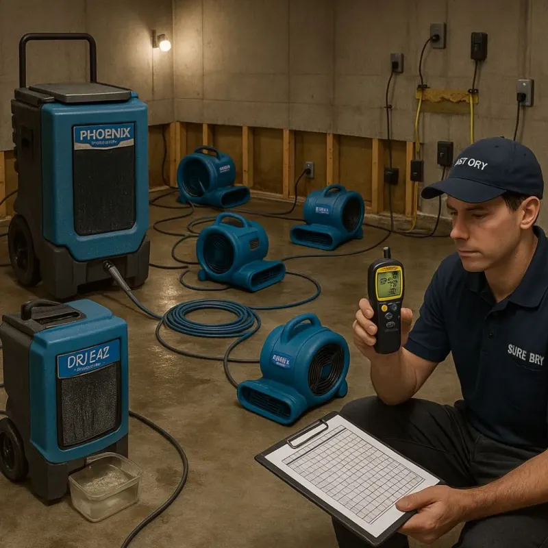 Structural Drying and Dehumidification process in Jetmore, KS